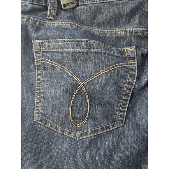 Calvin Klein Jeans Womens High Rise Wide Leg Fit Blue Denim Bootcut Size 12 - Picture 4 of 16